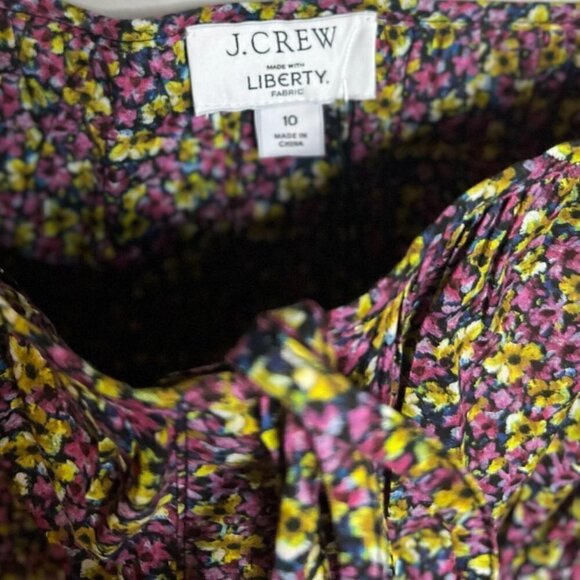 J. Crew Black Floral Peplum top, Liberty Fabric NWT Size M - Picture 5 of 7